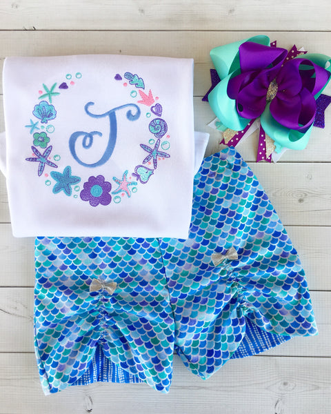 Mermaid Wishes - Ocean Frame Peek-a-boo Short Set