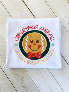 Boy's Embroidered Gingerbread Shirt ONLY