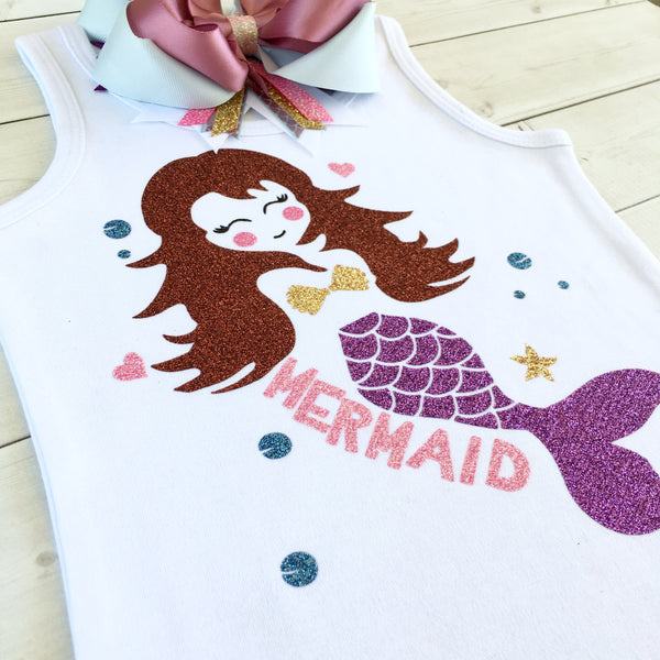 Majestic Mermaid Glitter Peek-A-Boo Shortie Set
