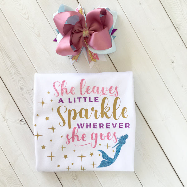 Majestic Mermaid "She Leaves A Little Sparkle" Peek-A-Boo  Shortie Set