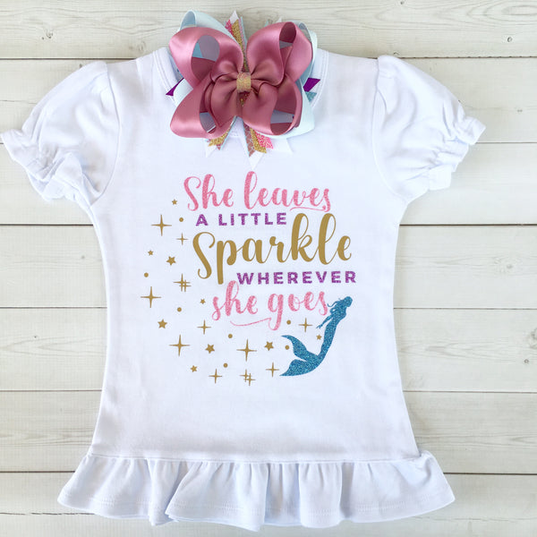Majestic Mermaid "She Leaves A Little Sparkle" Peek-A-Boo  Shortie Set