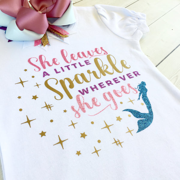 Majestic Mermaid "She Leaves A Little Sparkle" Ruffle Shortie Set