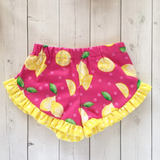 Lemon Squeezy Embroidered Jar Shirt and Ruffle Short Outfit