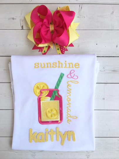 Lemon Squeezy Embroidered Jar Shirt and Ruffle Short Outfit