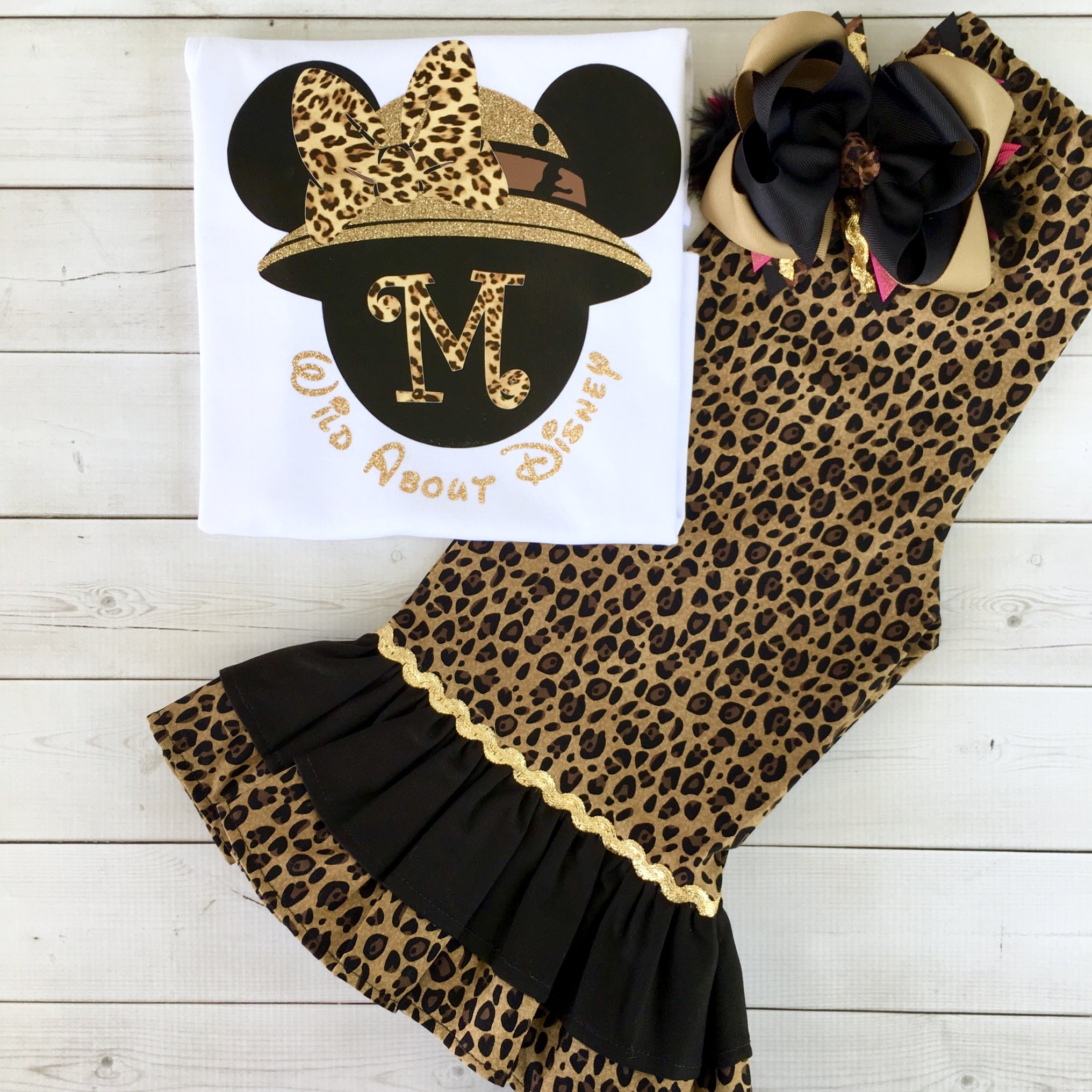 Safari Mouse (Girl) Double Ruffle Pant Set
