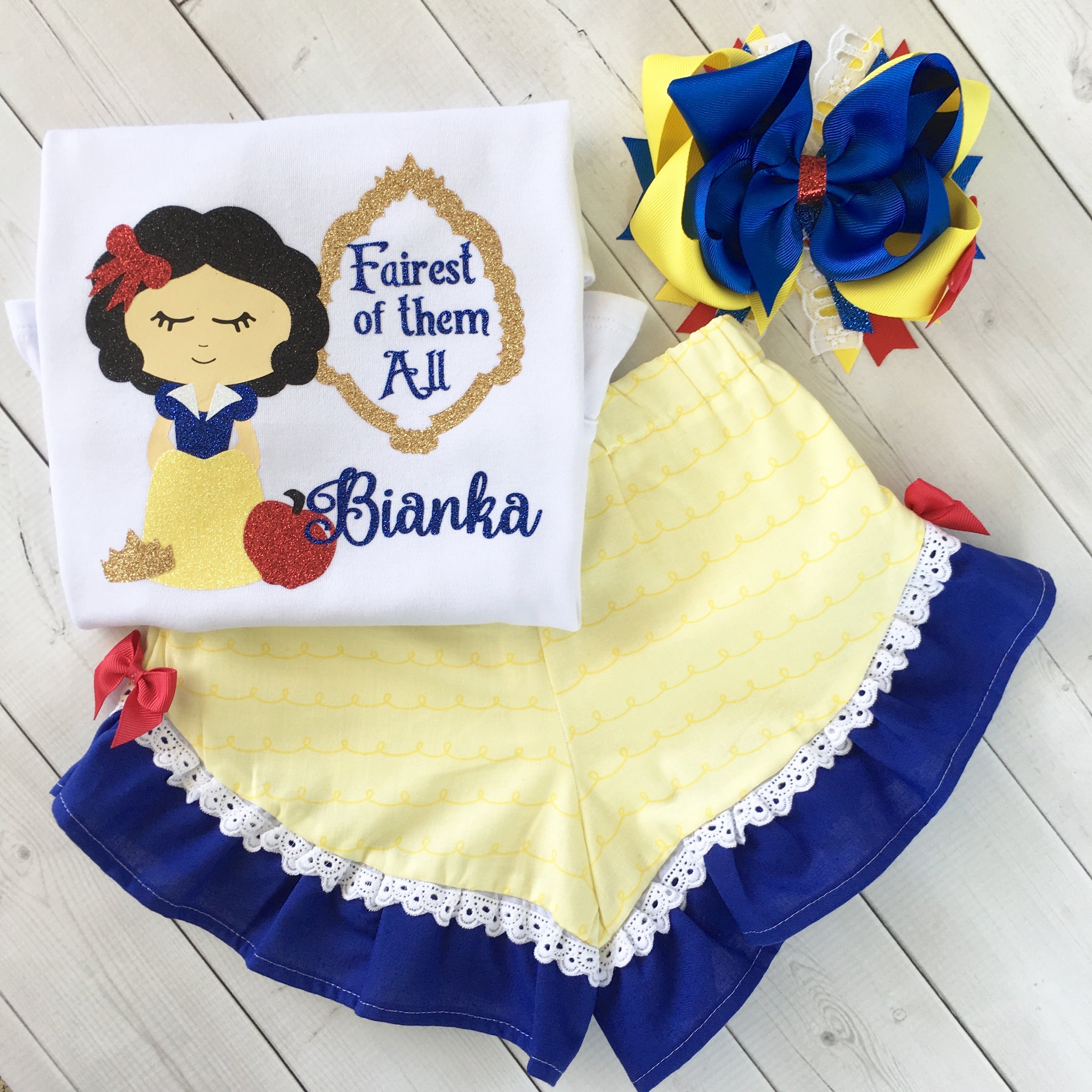 Apple Glitter Princess Ruffle Shortie Set