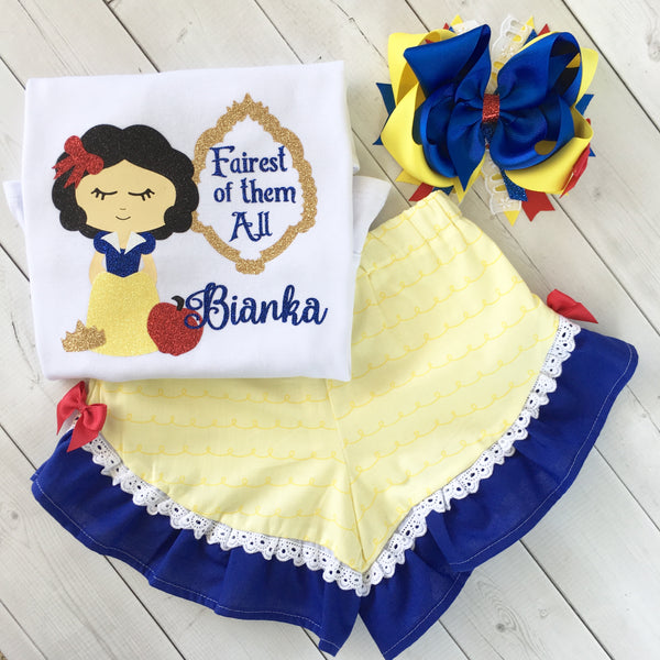 Apple Glitter Princess Ruffle Shortie Set