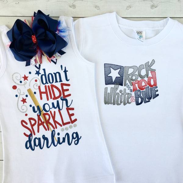 All American Girl - Glitter Sparkle Darling Ruffle Shortie Set