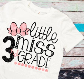 Little Miss *Any Grade* Back To School Glitter Vinyl Ruffle Short Set