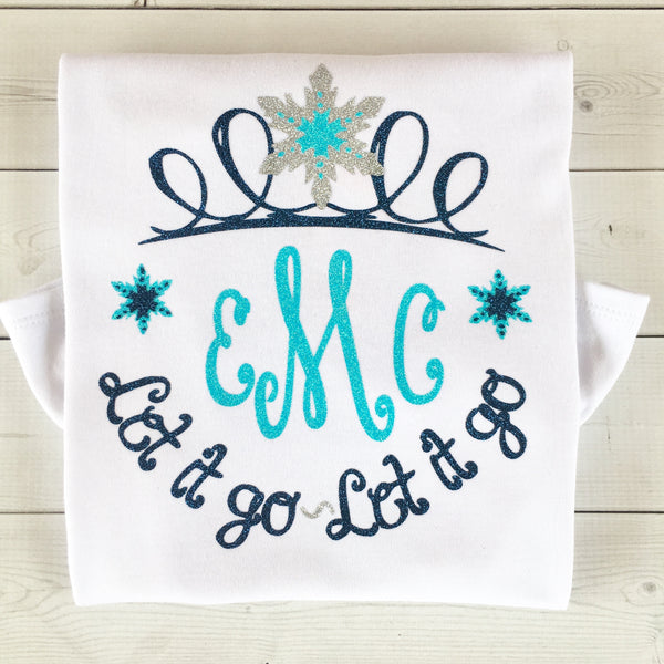 Snow Princess Glitter Crown Shirt Only