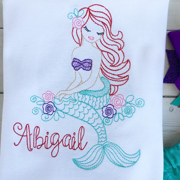 Magical Vintage Mermaid Ruffle Shortie Set