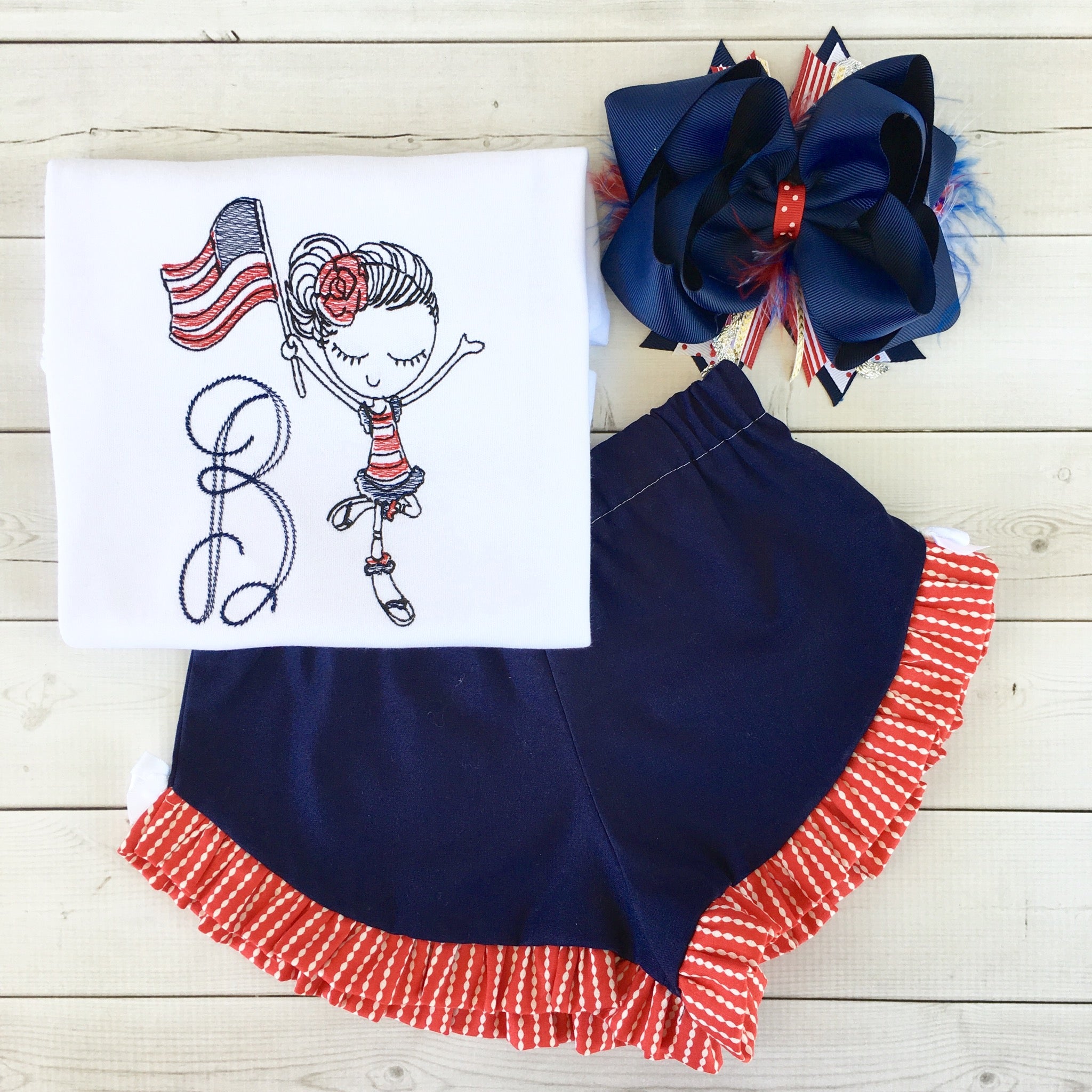 All American Girl - Celebrate Freedom Ruffle Shortie Set