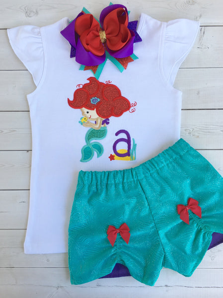 The Little Mermaid Ariel short outfit for girls