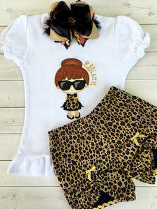 Woke Up Flawless Embroidered Diva Peek-a-boo Short Set