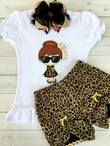 Woke Up Flawless Embroidered Diva Peek-a-boo Short Set