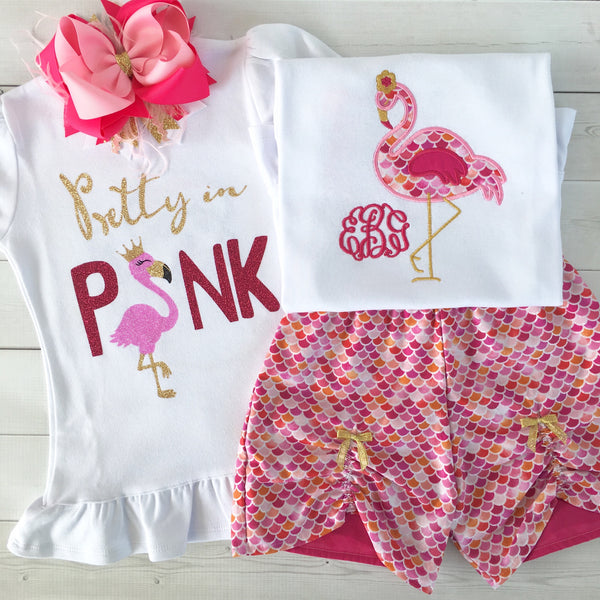 Pretty In Pink (Embroidered Flamingo) SHIRT ONLY