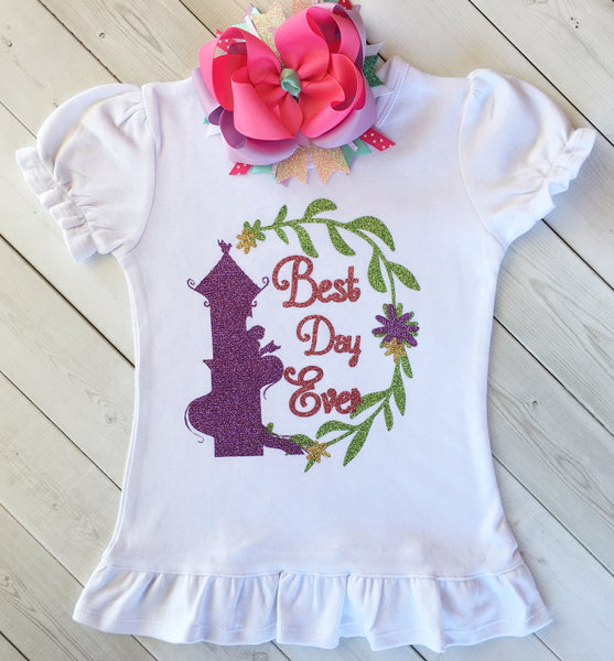 Classic Rapunzel Tower Glitter Shirt ONLY