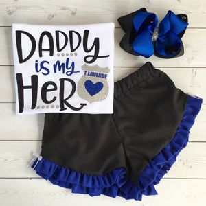 Dad Is My Hero "Police" Ruffle Shortie Set