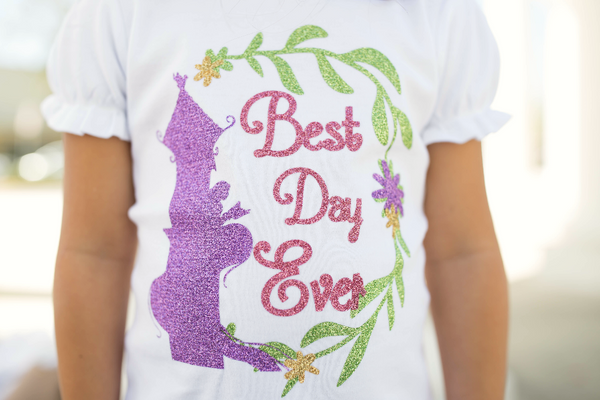 Classic Rapunzel Tower Glitter Shirt ONLY