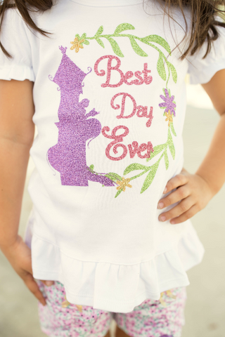 Classic Rapunzel Tower Glitter Shirt ONLY