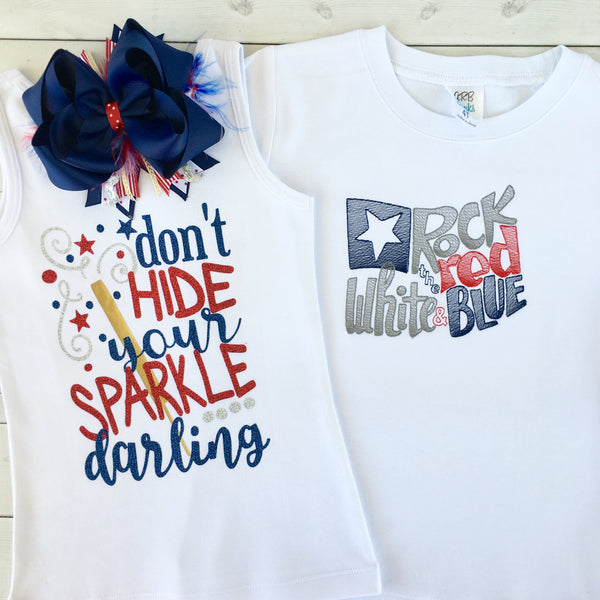 All American Girl - Glitter Sparkle Darling Shirt ONLY