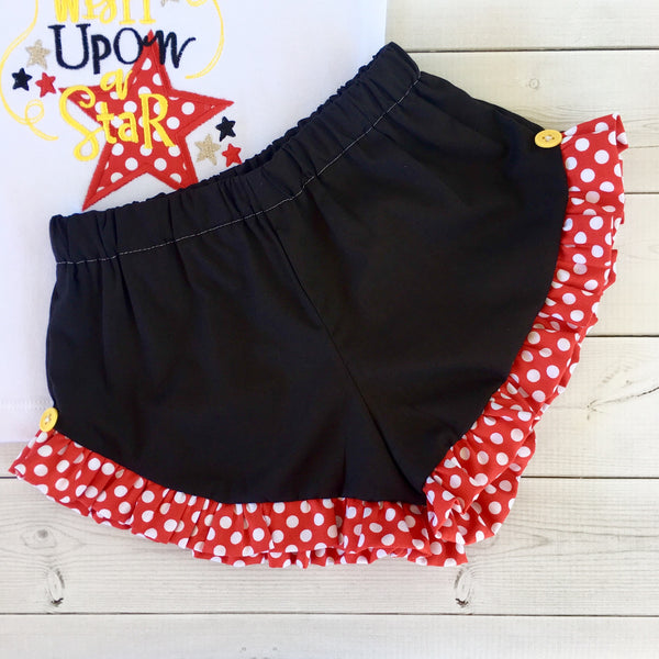Red Fancy Mouse Birthday Celebration Embroidered Outfit