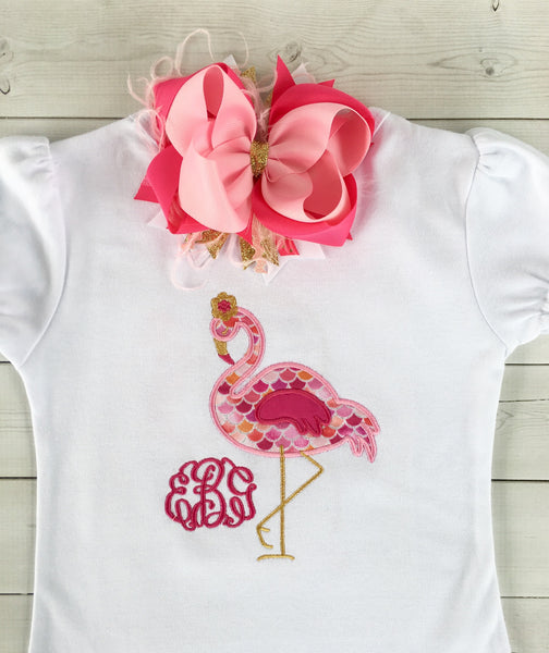 Pretty In Pink (Embroidered Flamingo) SHIRT ONLY