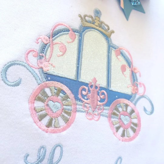 Cinderella's Embroidered Carriage Shirt and Peek-a-boo Shortie Set
