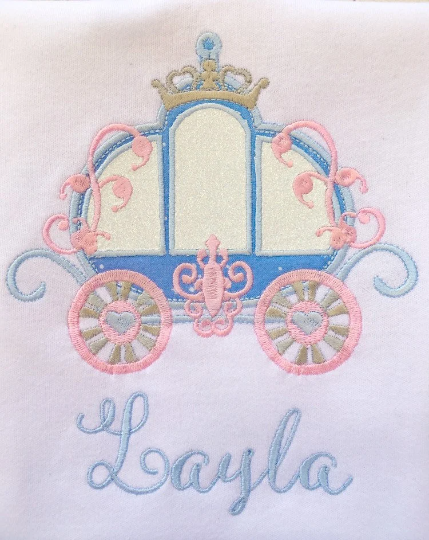 Cinderella's Embroidered Carriage Shirt and Peek-a-boo Shortie Set