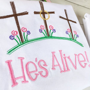 He's Alive Embroidered Shirt for Girls