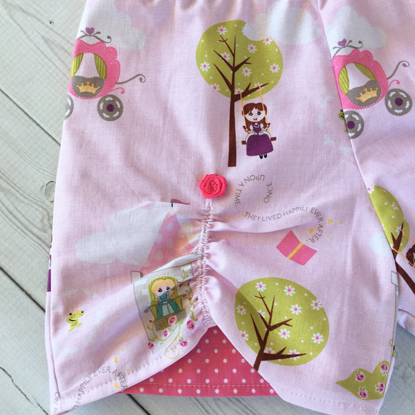 Home Sweet Home Castle Embroidered Shirt / Peek-A-Boo Shortie Set