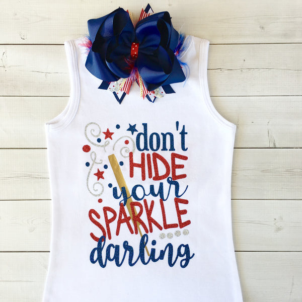 All American Girl - Glitter Sparkle Darling Ruffle Shortie Set