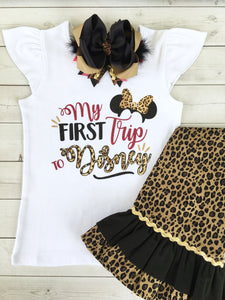 Safari "My First Trip" Double Ruffle Pant Set