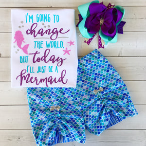 Mermaid Wishes - Glitter Change The World Peek-a-Boo Short Set