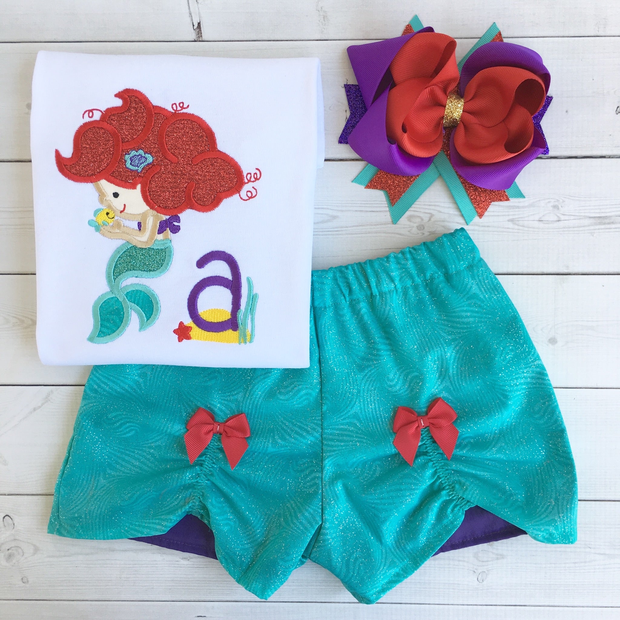 Magical Mermaid Appliqué Shirt and Peek-a-boo Shortie