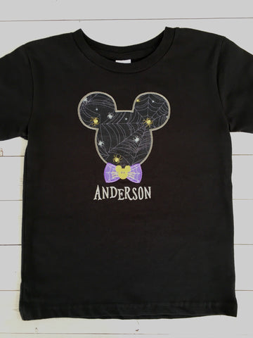Embroidered Spooky Mister Mouse Boy SHIRT ONLY