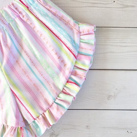 Easter Basket Embroidered Shirt and Ruffle Shortie Set