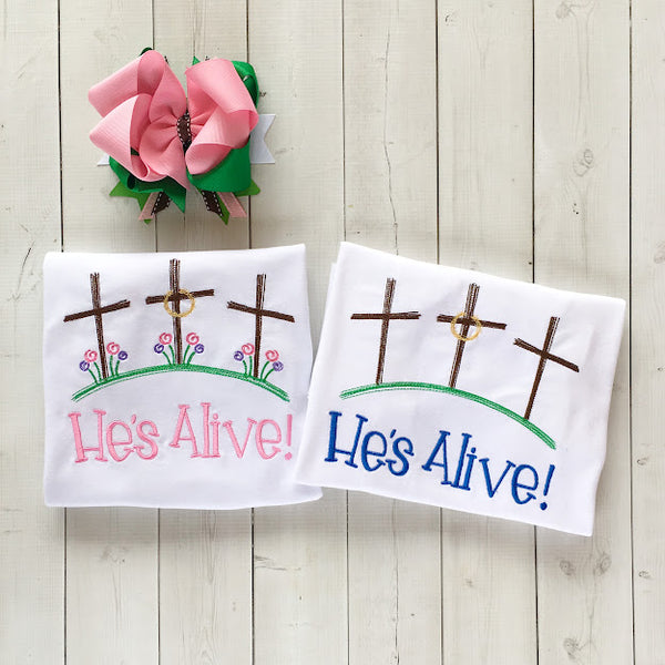 He's Alive Embroidered Shirt for Girls
