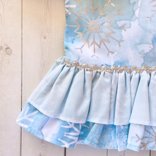 Ice Queen and Snowflakes Ruffle Pant Set