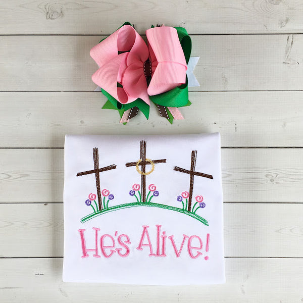He's Alive Embroidered Shirt for Girls
