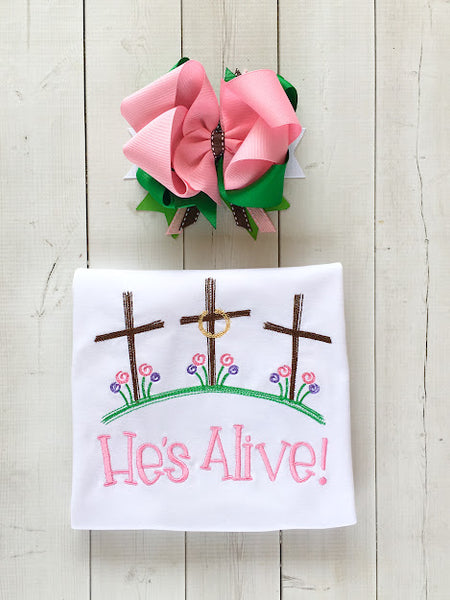 He's Alive Embroidered Shirt for Girls