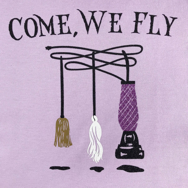 Spooky Glitter Let's Fly GIRL SHIRT