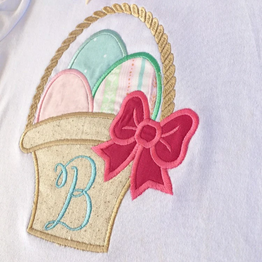 Easter Basket Embroidered Shirt and Ruffle Shortie Set