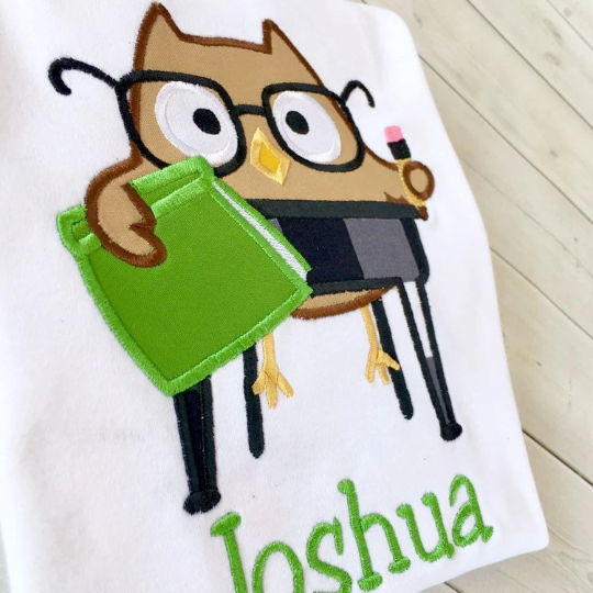 Boy's Embroidered Owl Shirt ONLY