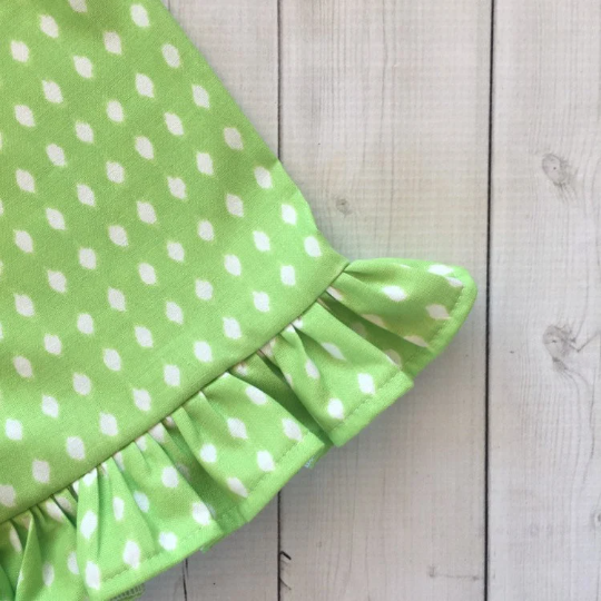 Back To School Green Apple Embroidered Shirt and Short Set