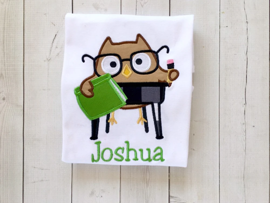 Boy's Embroidered Owl Shirt ONLY