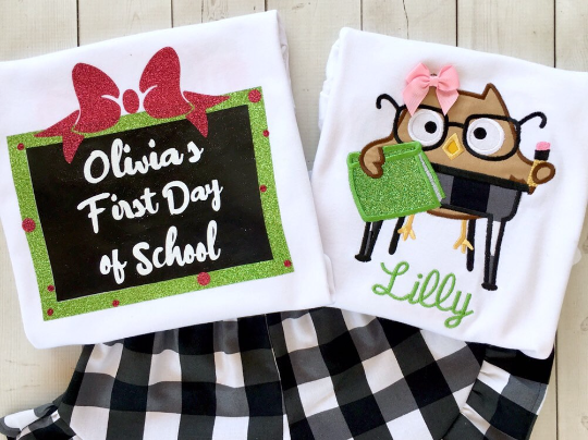 Sassy Glitter Chalk Board Shirt and Ruffle Short Set