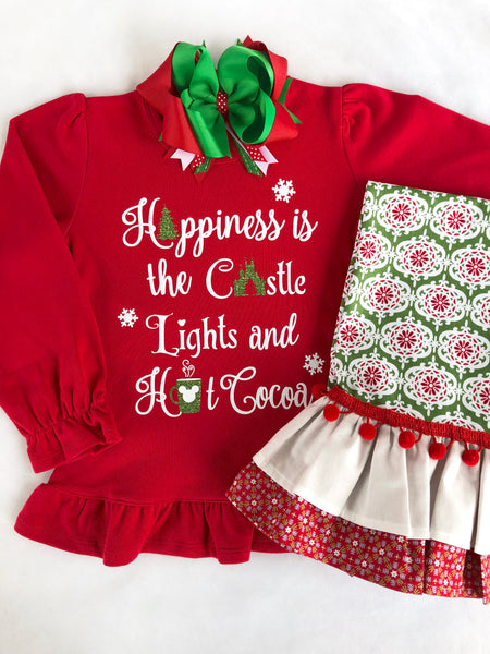 Christmas Memories Glitter Double Ruffle Pant Set