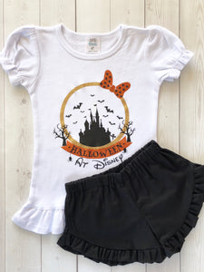 Halloween Castle Glitter Ruffled Short Set