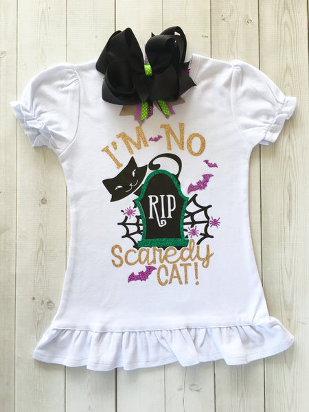 I’m No Scaredy Cat Glitter Shirt "ONLY"